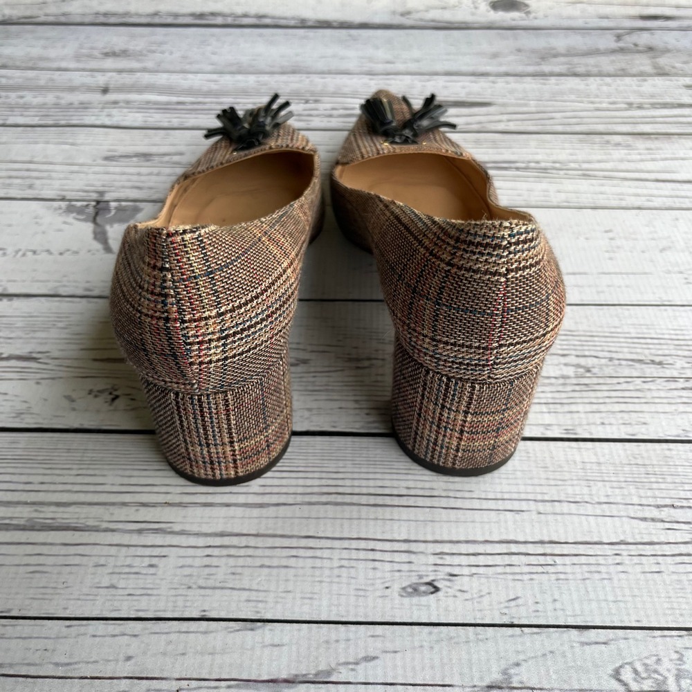 J.Crew Avery Women Italy Plaid Tweed Tassel Block Heel Pumps Kate Middleton 7.5 - Picture 7 of 13